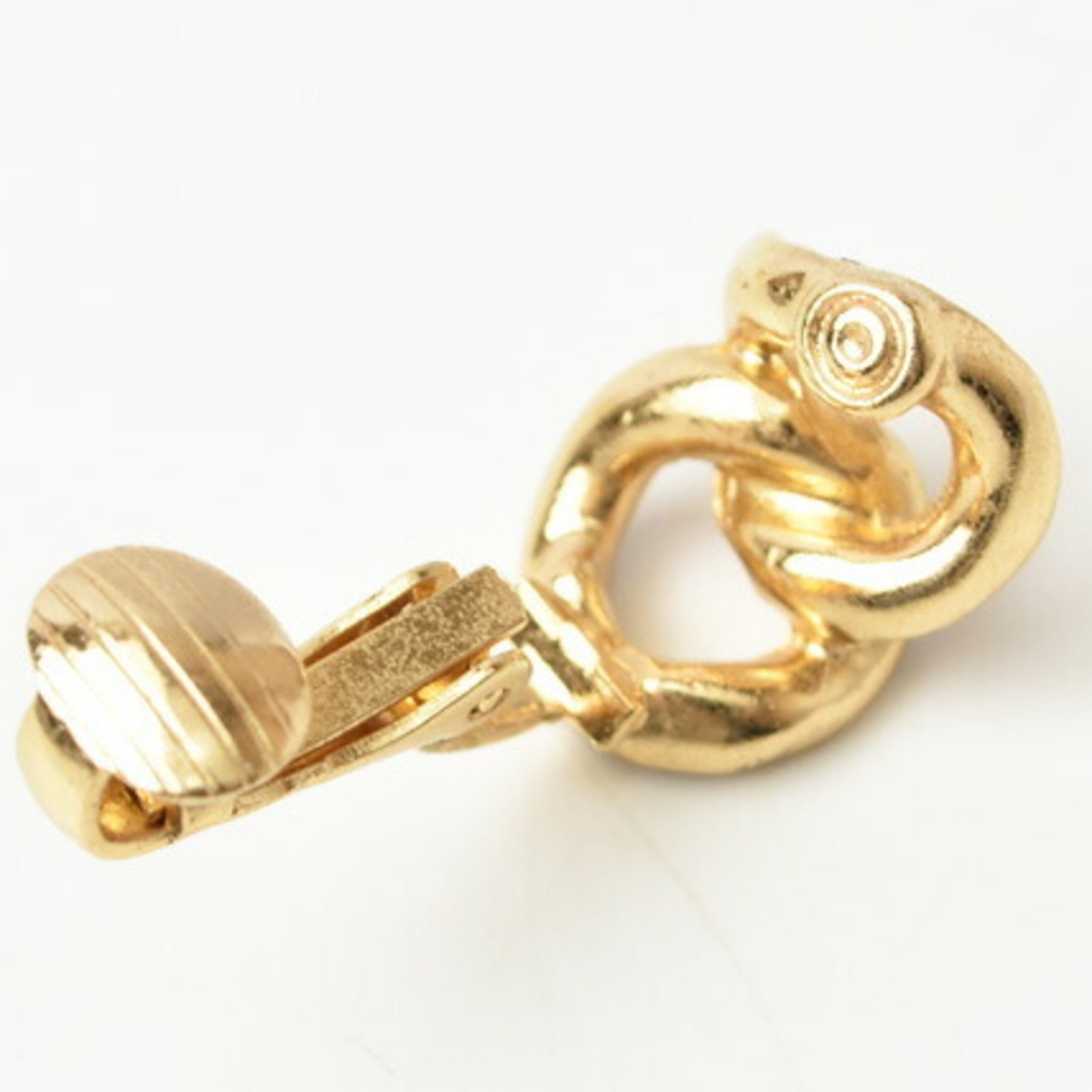Christian Dior Earrings Rhinestone Black / Gold