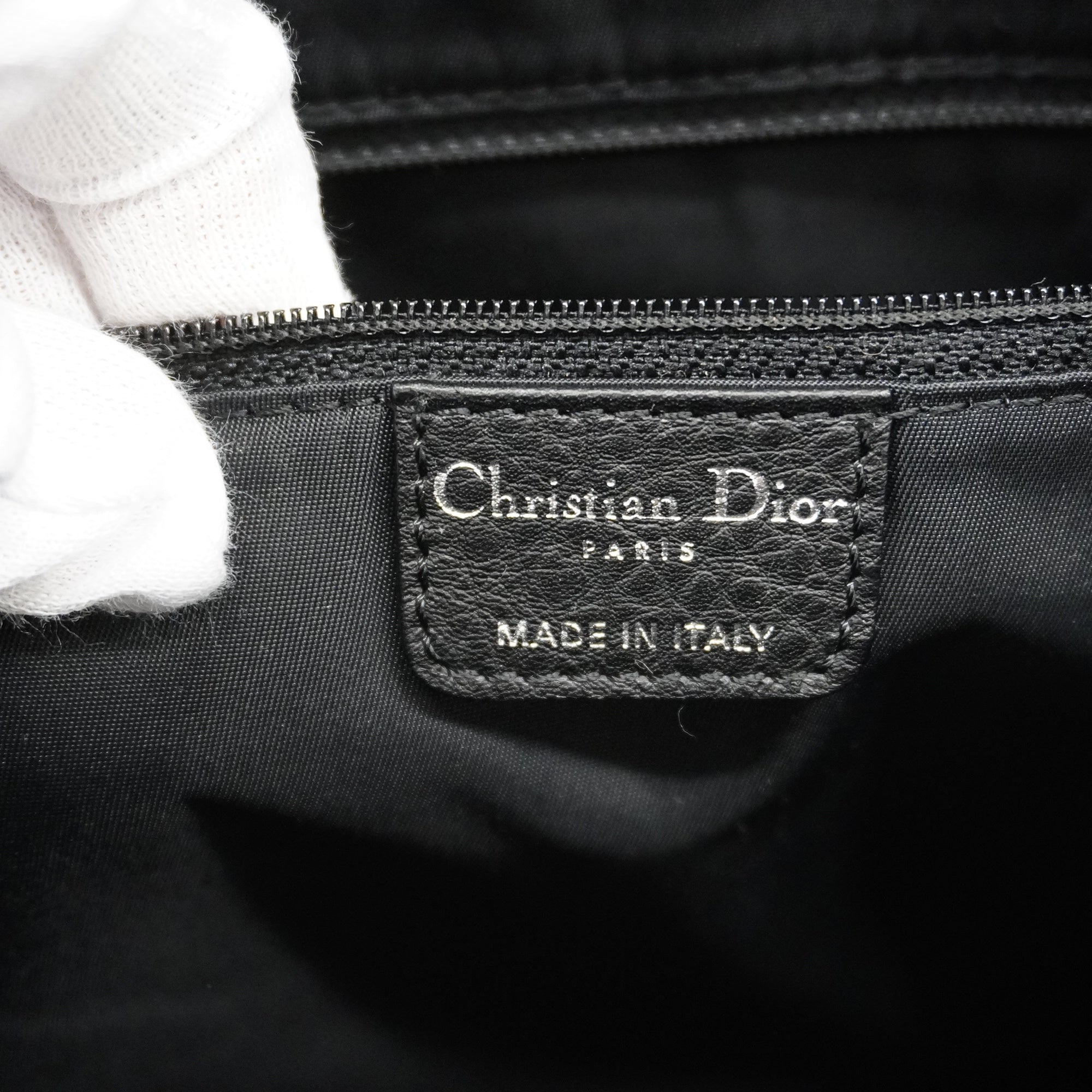 CHRISTIAN DIORAuth  Trotter Shoulder Bag Women's Canvas,Leather Black