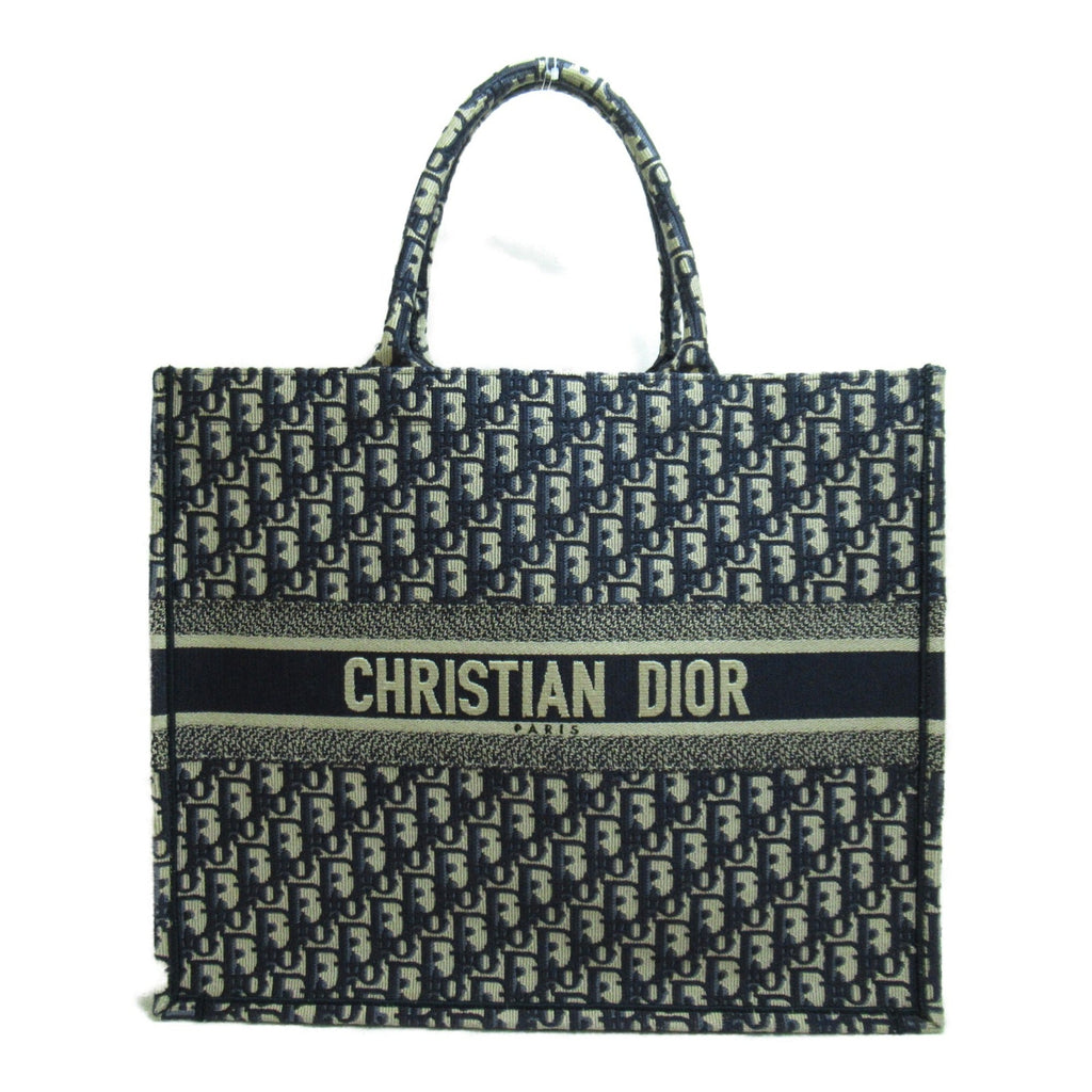 Dior Book Tote Large Shoulder Bag Navy canvas oblique canvas M1286ZRIW