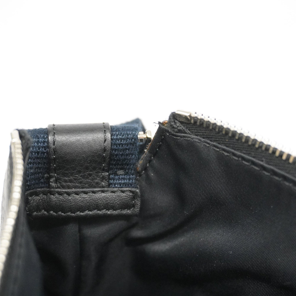 CHRISTIAN DIORAuth  Trotter Shoulder Bag Women's Canvas,Leather Black