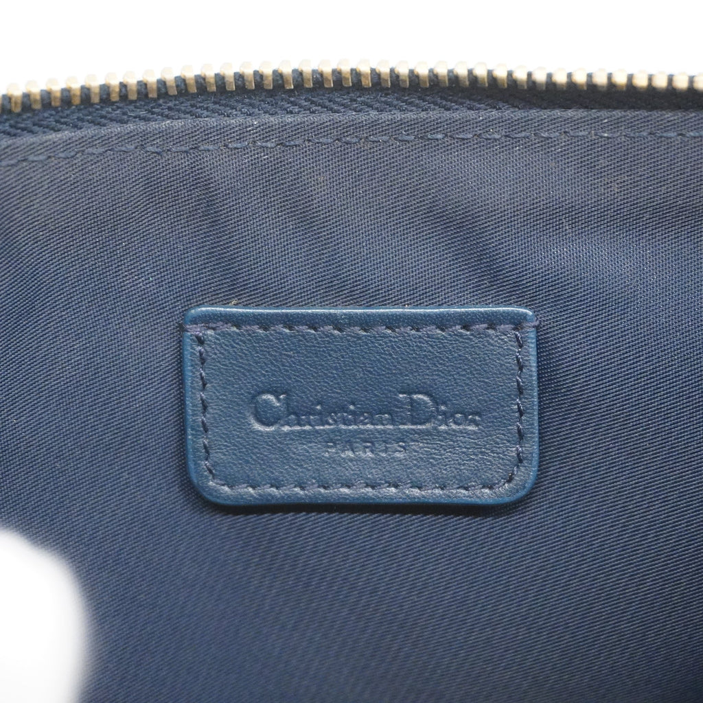 CHRISTIAN DIORAuth  Trotter Handbag Women's Canvas,Leather Navy