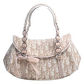 CHRISTIAN DIOR Romantic Trotter Leather Handbag Beige Ladies