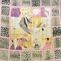 CHRISTIAN DIOR Scarf Pink x Black Orange Multi Silk 100% Women's