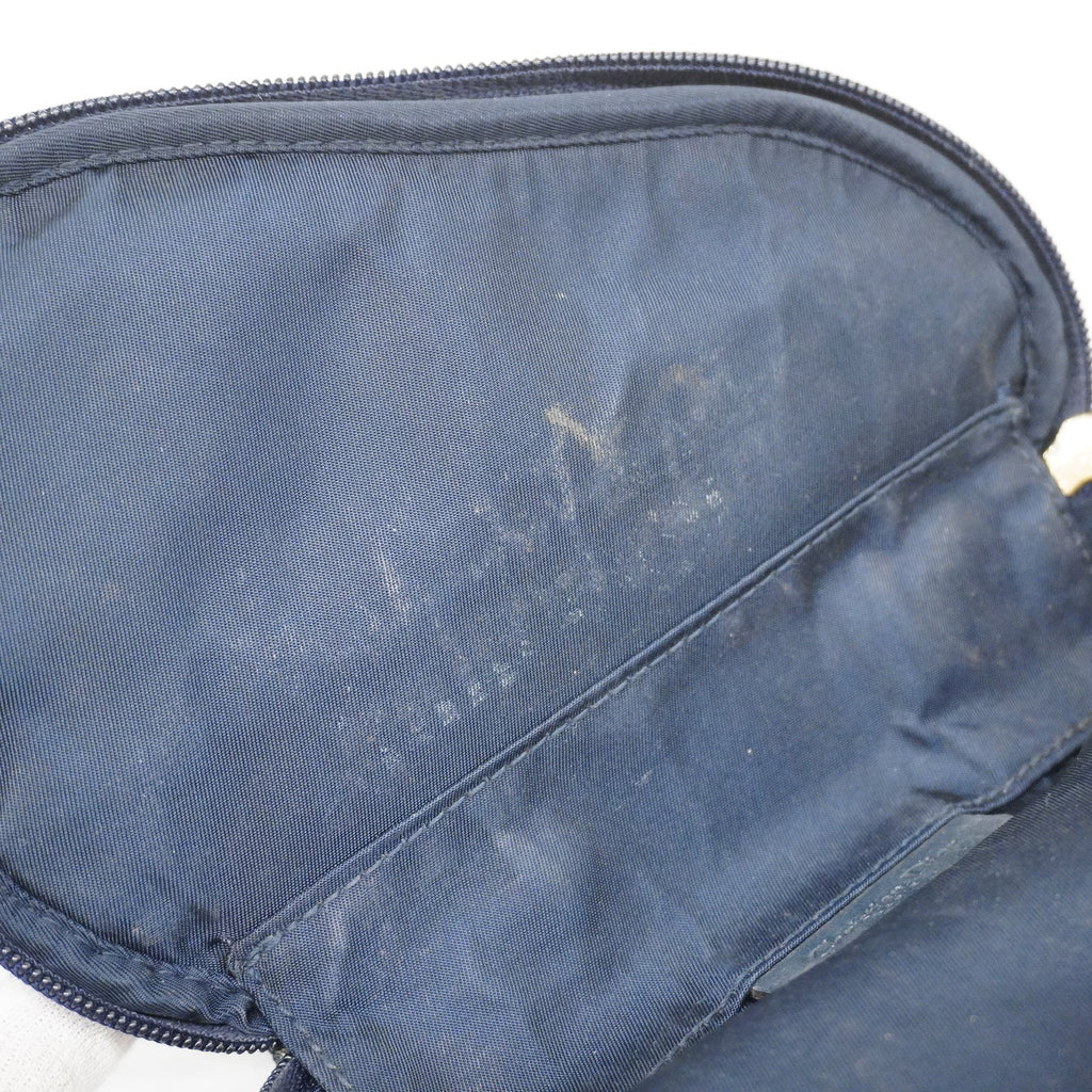 CHRISTIAN DIORAuth  Trotter Saddle Pouch Women's Canvas Pouch Navy
