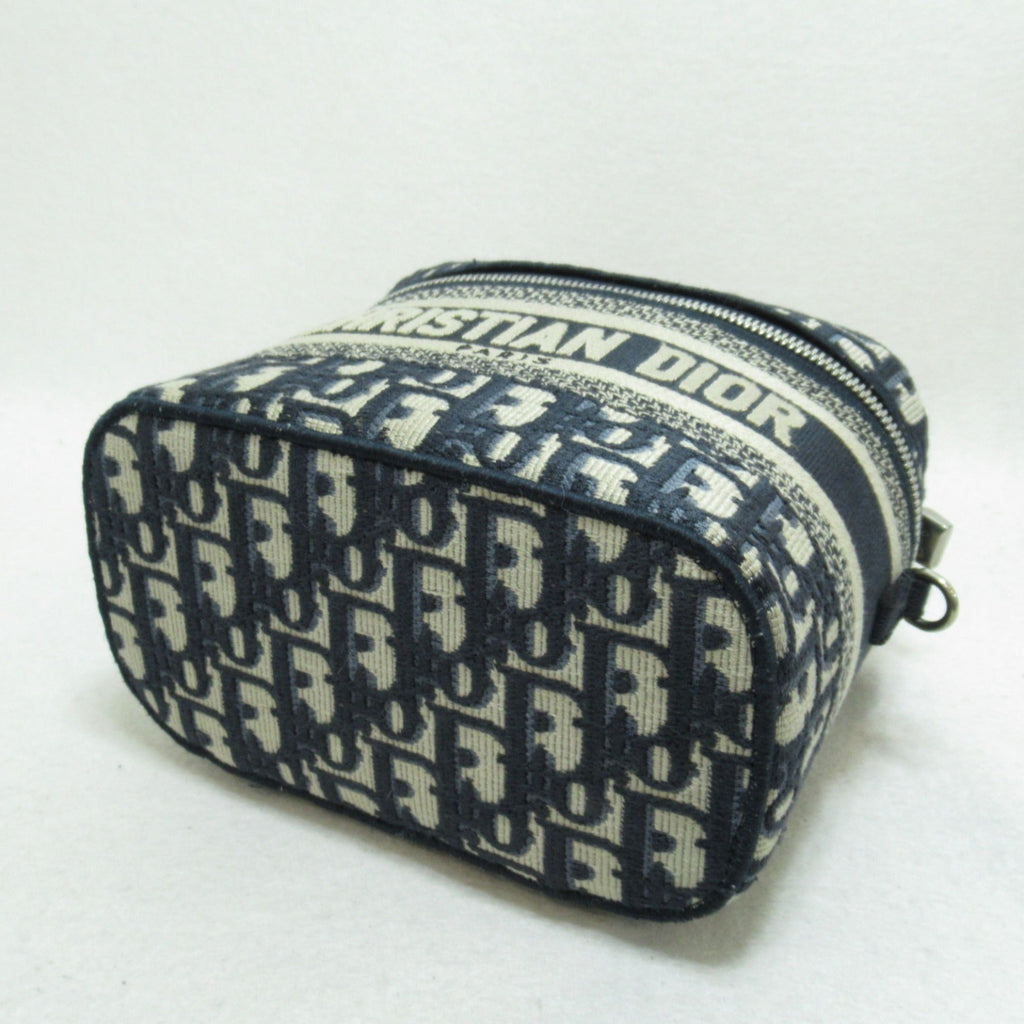 Dior 2way vanity bag Navy White canvas