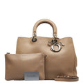 CHRISTIAN DIOR Dior Diorissimo Handbag Shoulder Bag Beige Leather Ladies