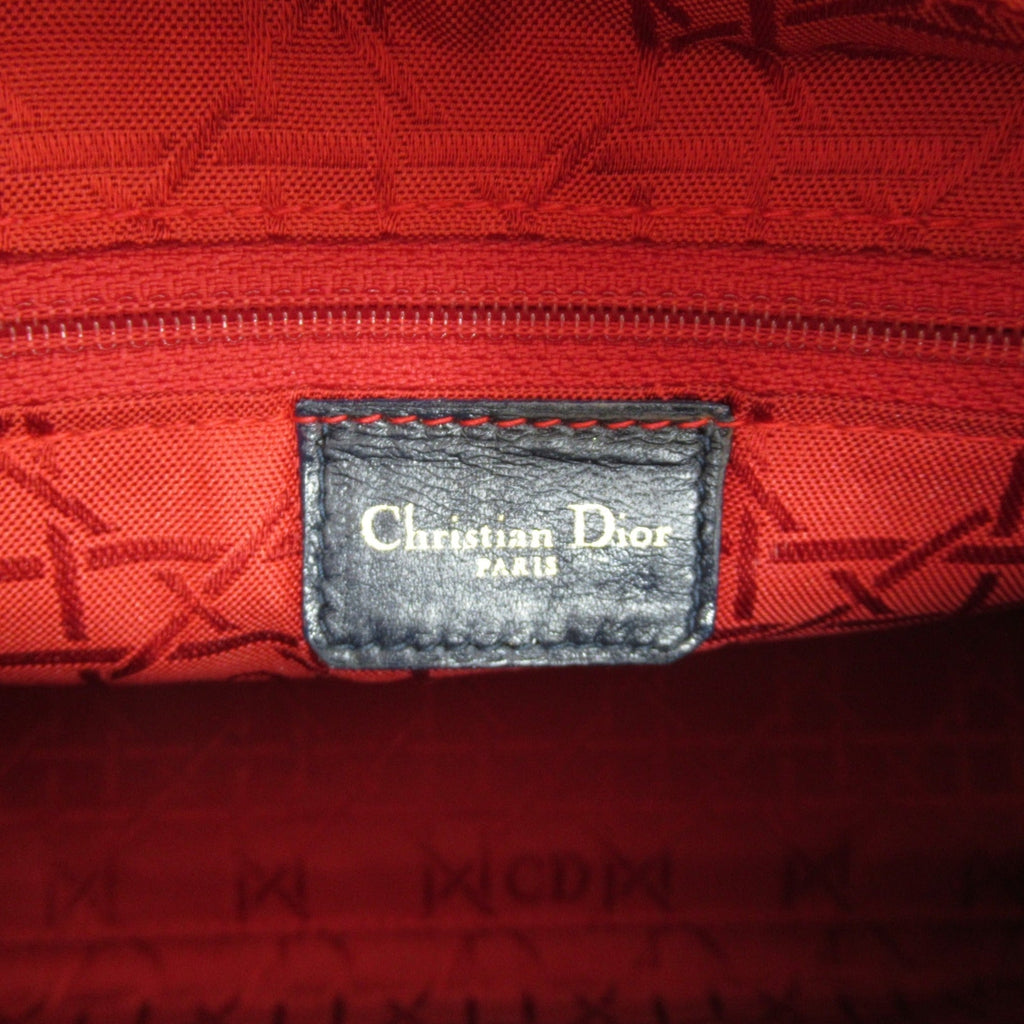 Dior lady dior handbag Navy Lambskin [sheep leather]