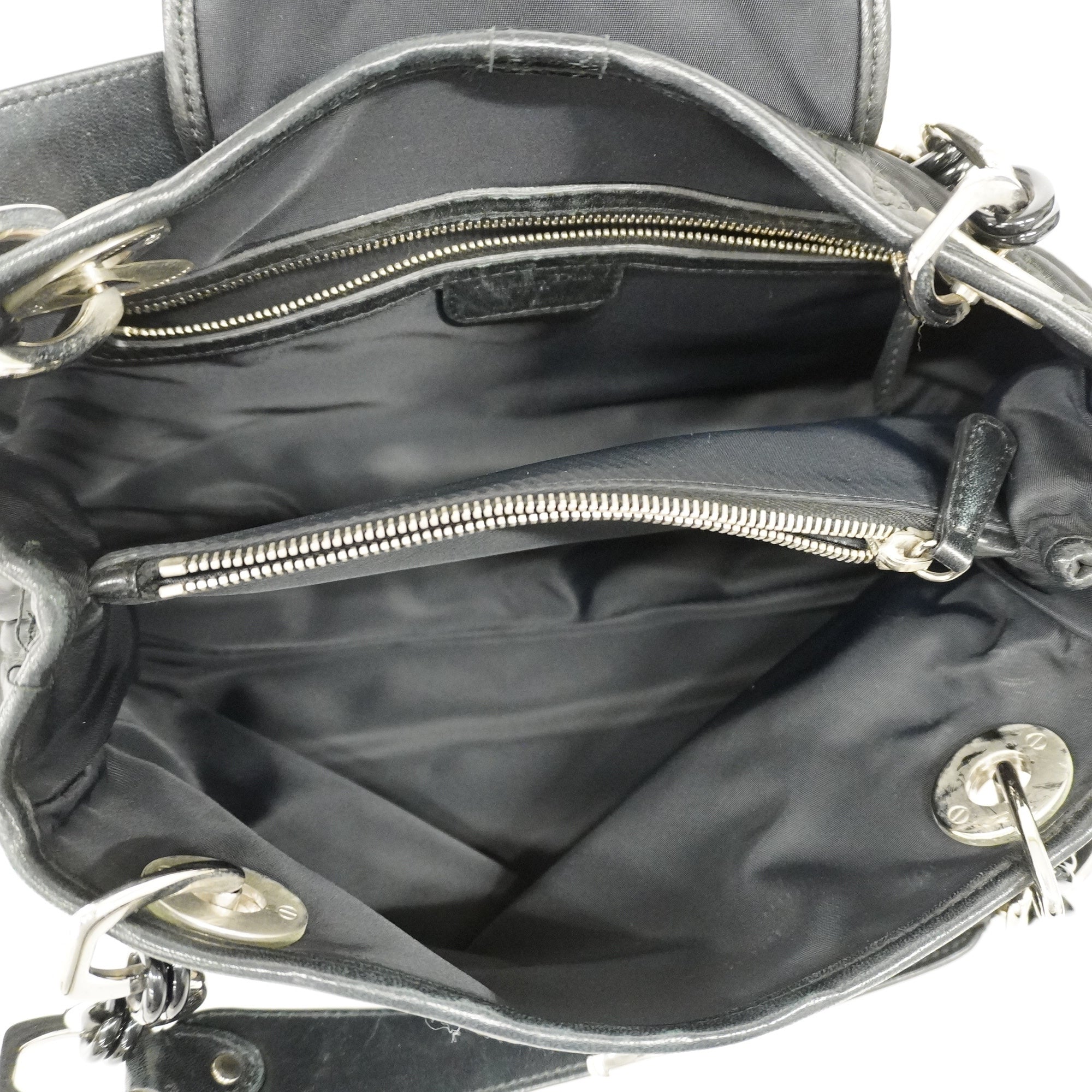 CHRISTIAN DIORAuth  Tote Bag Canage Women's Nylon Handbag Black