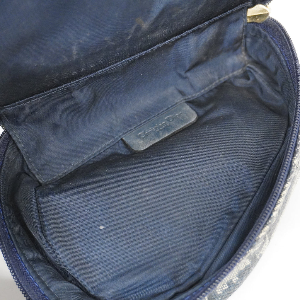 CHRISTIAN DIORAuth  Trotter Saddle Pouch Women's Canvas Pouch Navy