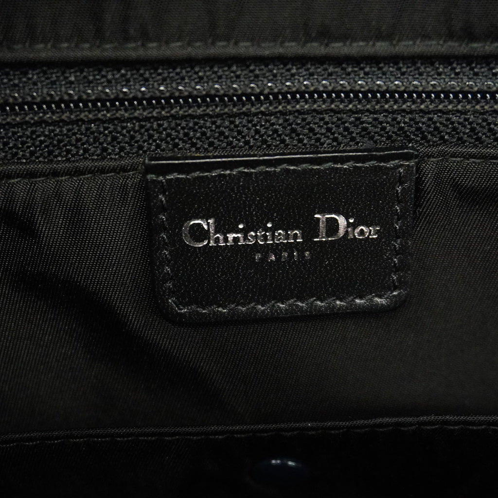 CHRISTIAN DIORAuth  Trotter Double Saddle Women's Canvas Handbag Black