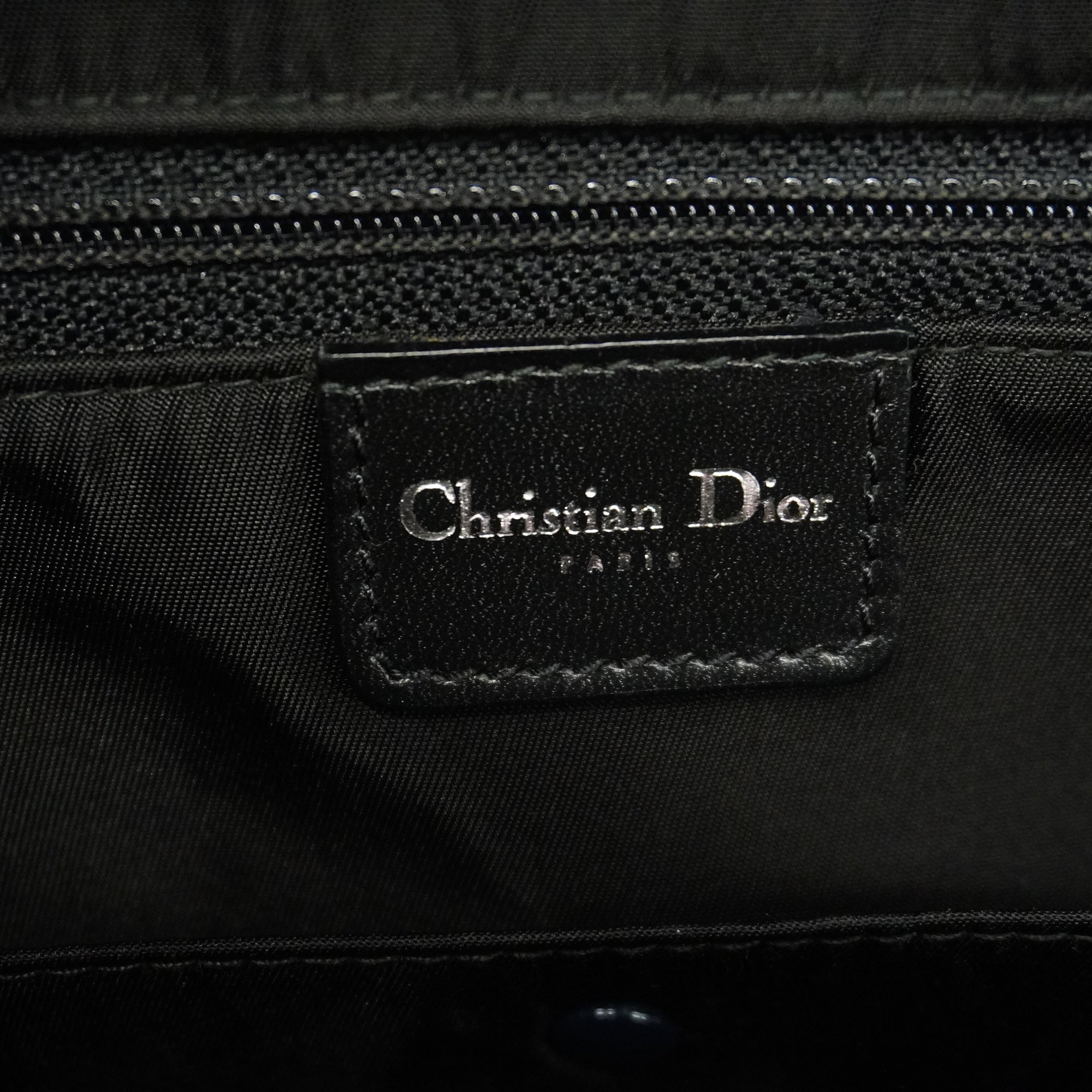 CHRISTIAN DIORAuth  Trotter Double Saddle Women's Canvas Handbag Black