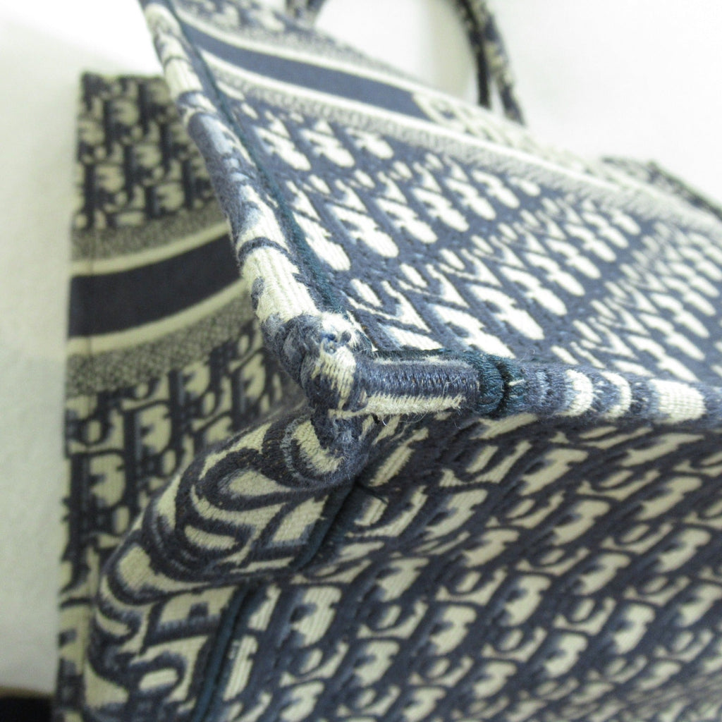 Dior Book Tote Large Shoulder Bag Navy canvas oblique canvas M1286ZRIW