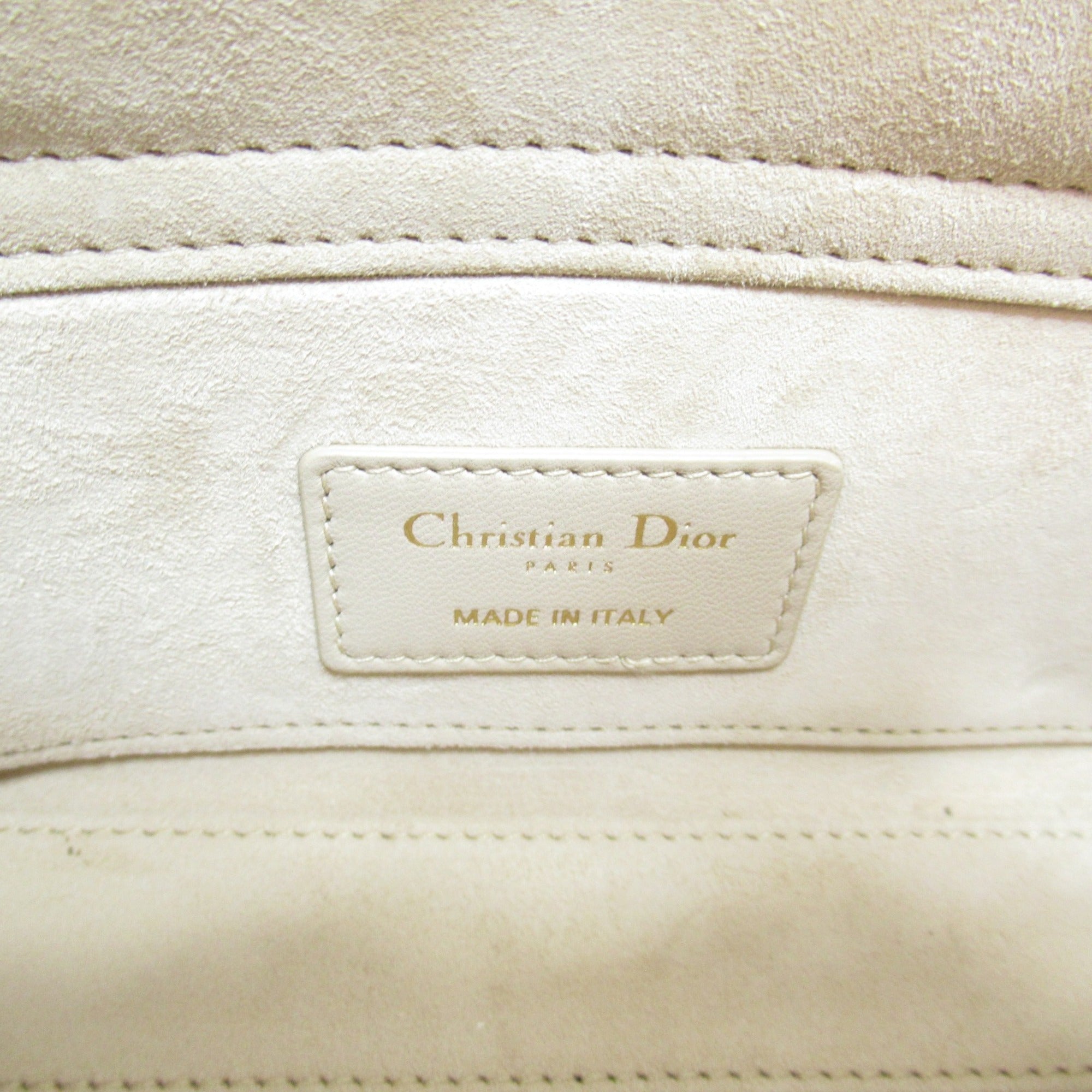 Dior D-JOY Lady Dior handbag Beige leather