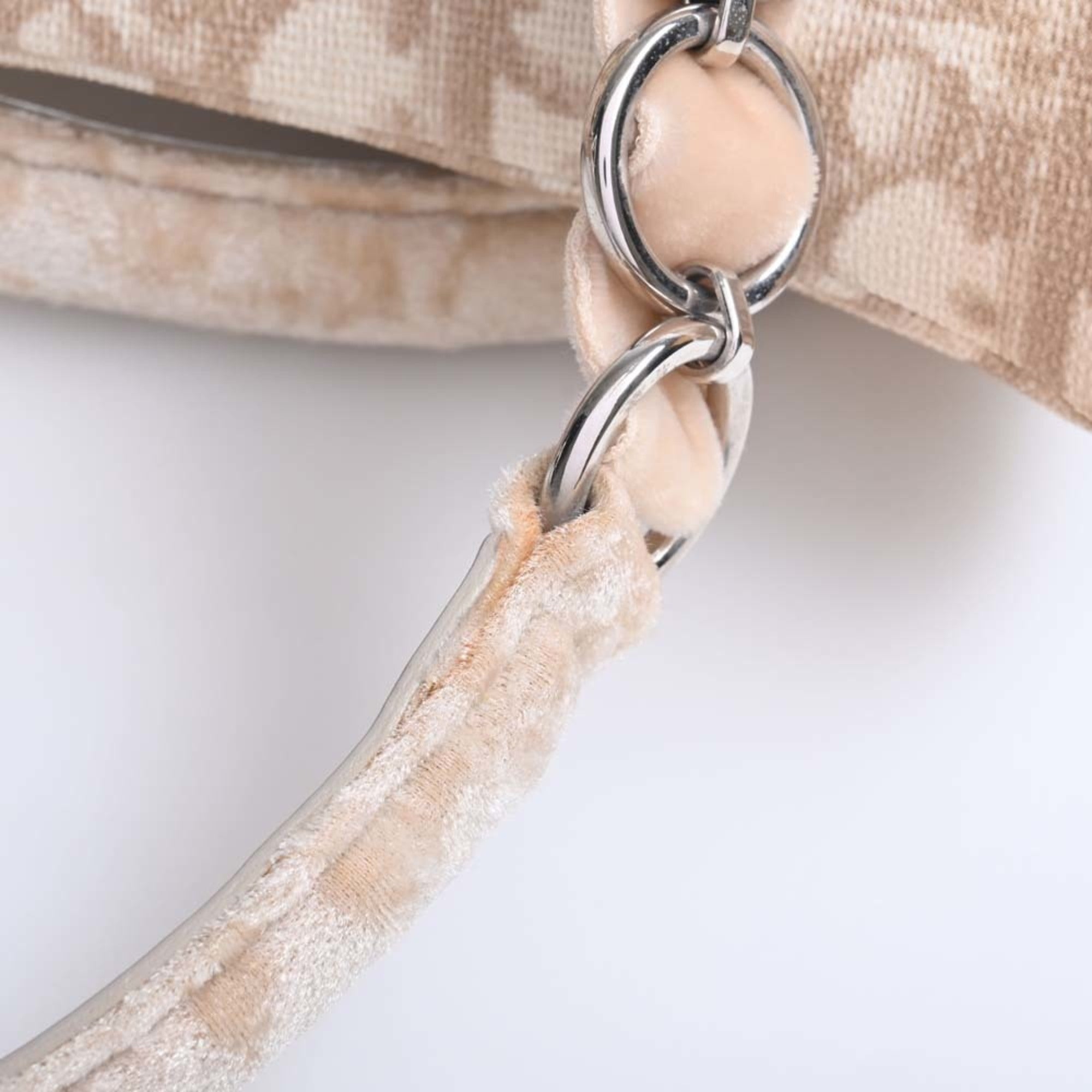 CHRISTIAN DIOR Romantic Trotter Leather Handbag Beige Ladies