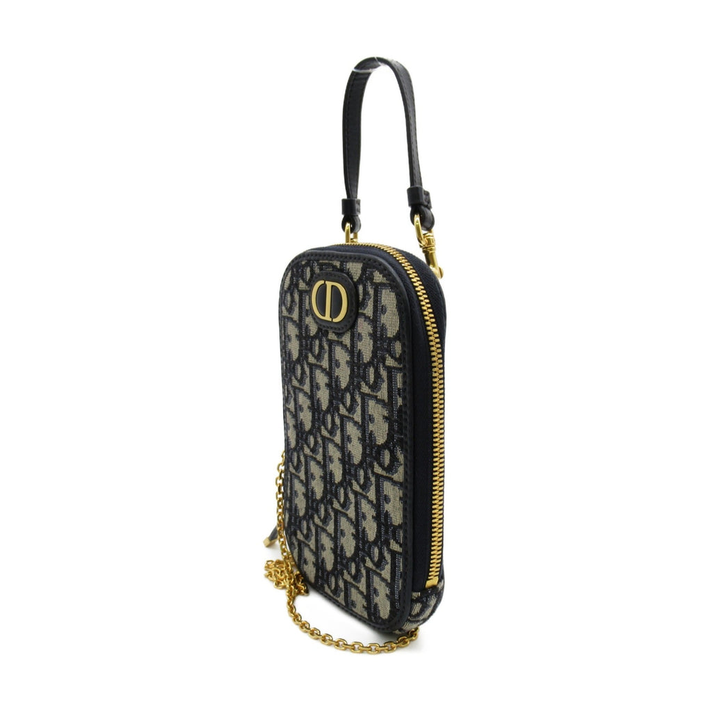 Dior Montaigne Phone Case Shoulder Bag Navy canvas S2114UTZQ