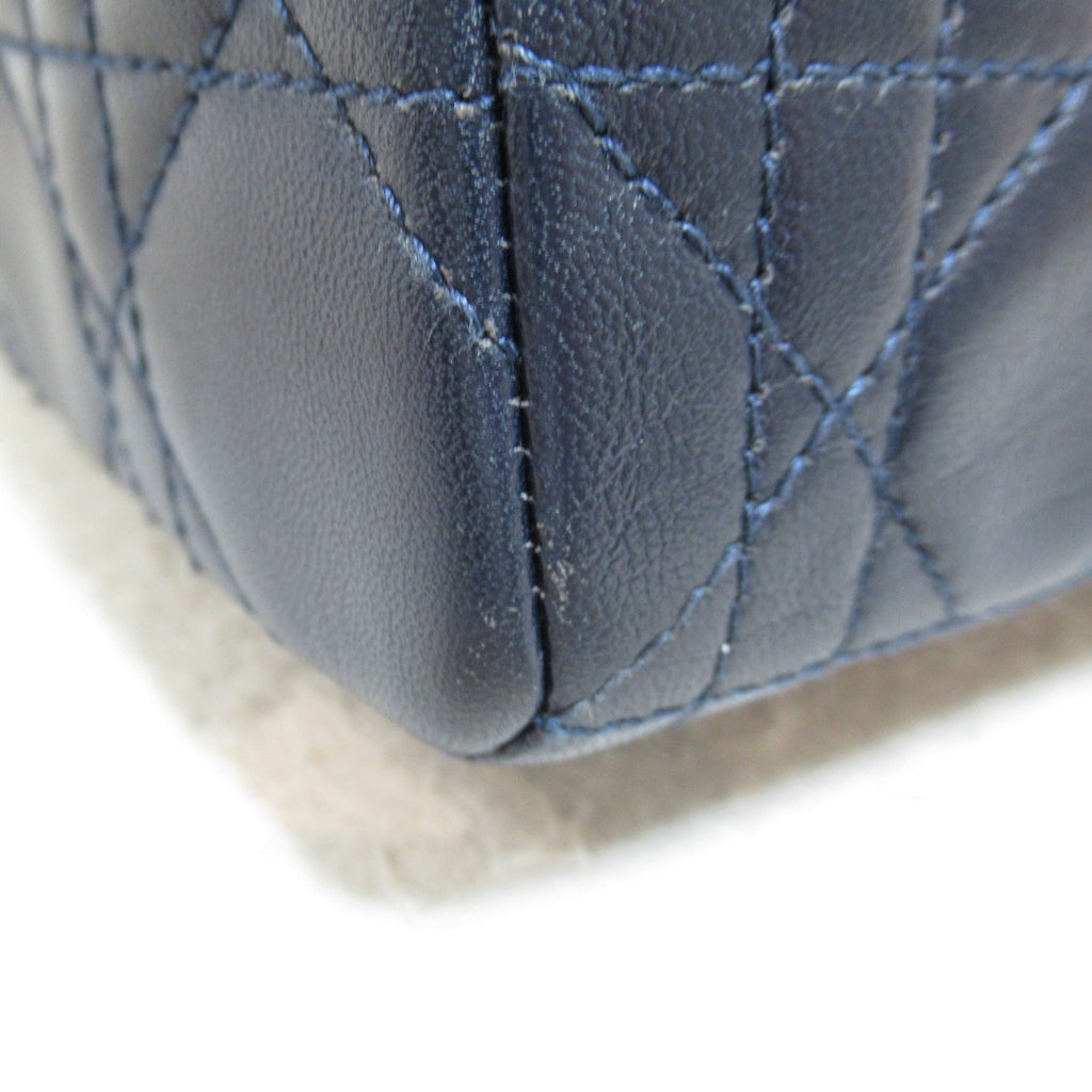 Dior lady dior handbag Navy Lambskin [sheep leather]