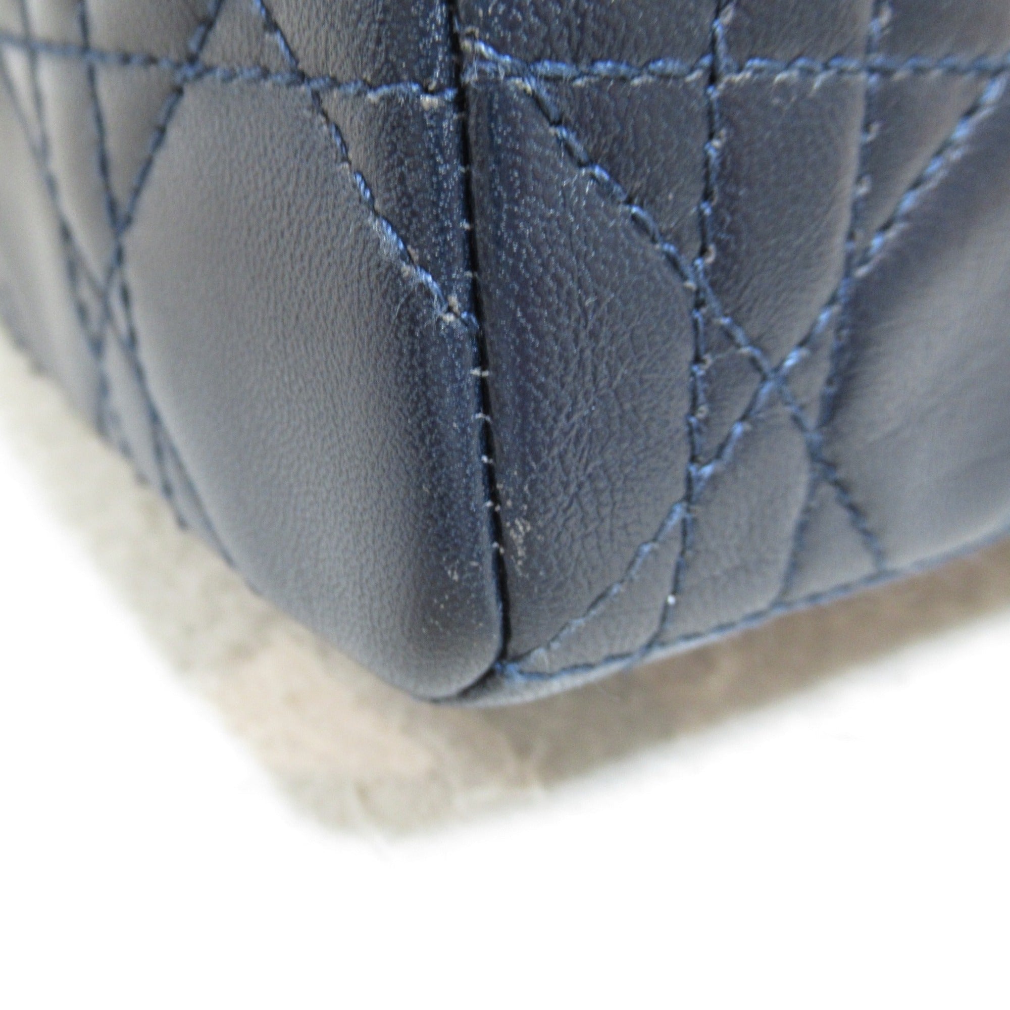 Dior lady dior handbag Navy Lambskin [sheep leather]