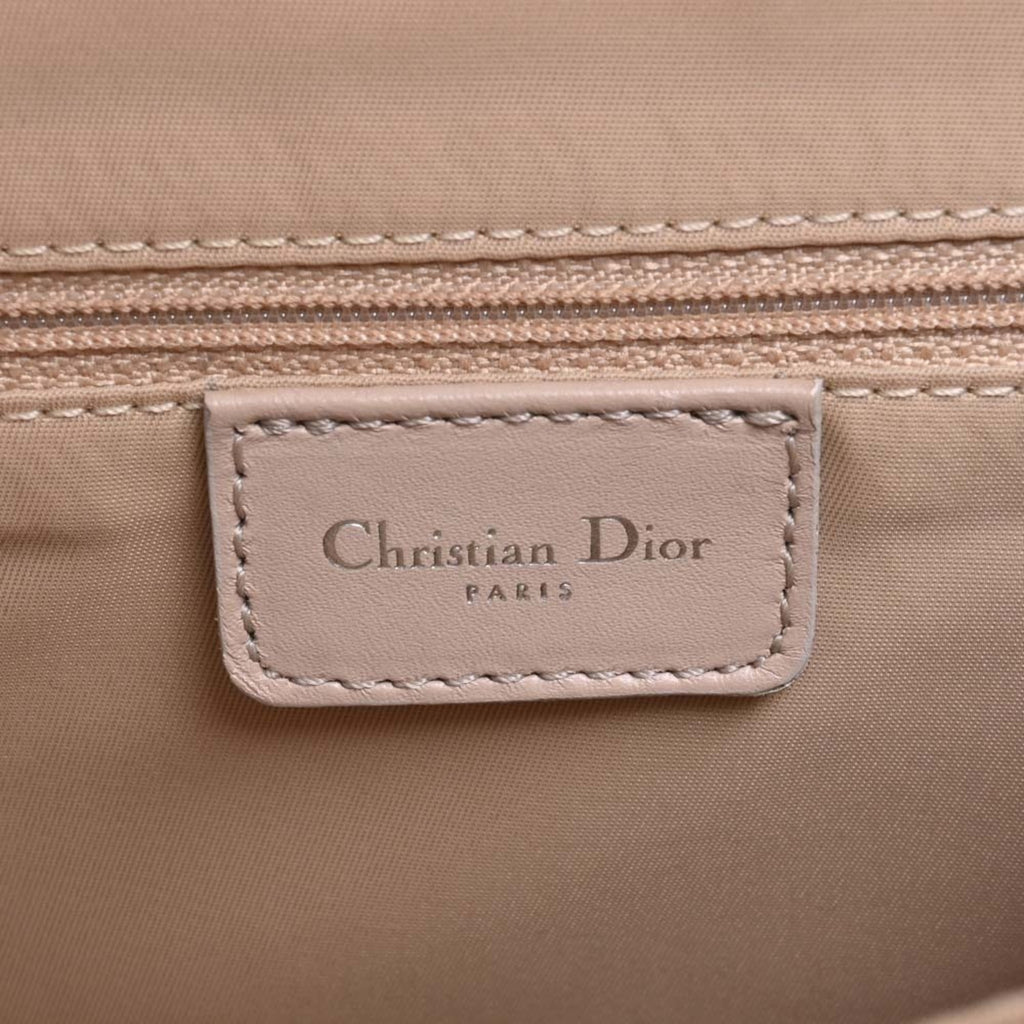 CHRISTIAN DIOR Romantic Trotter Leather Handbag Beige Ladies