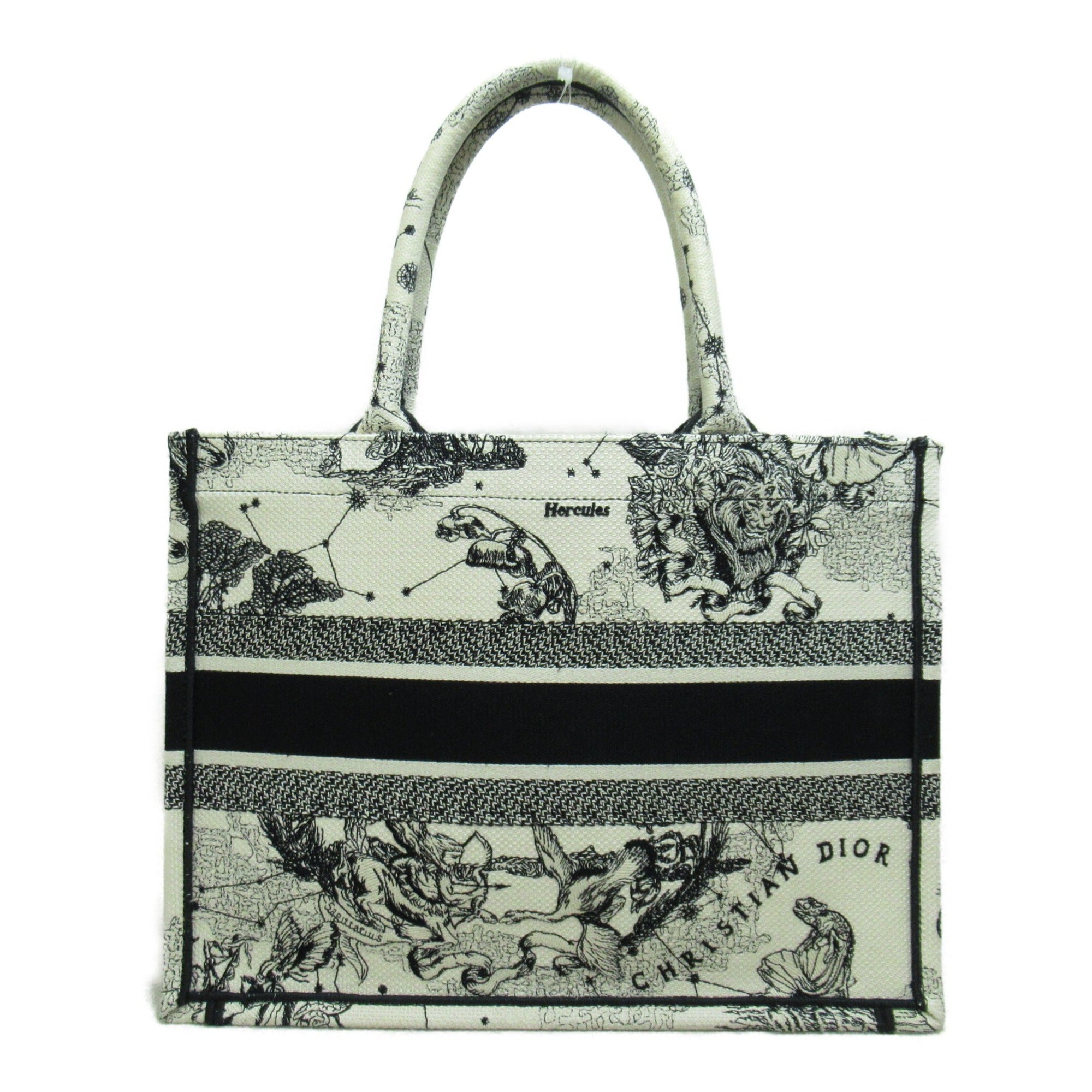 Dior book tote bag Black White canvas M1296ZRHZ_M941