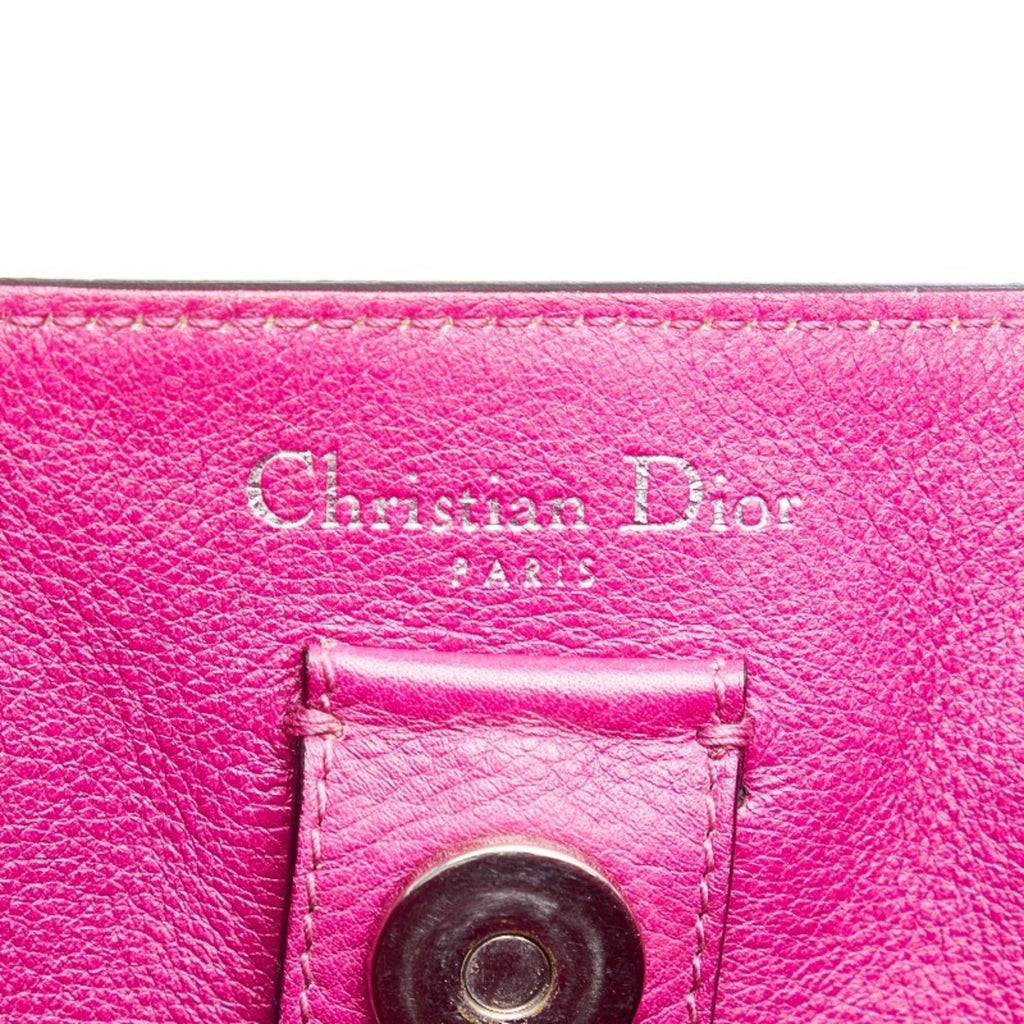 CHRISTIAN DIOR Dior Diorissimo Handbag Shoulder Bag Beige Leather Ladies