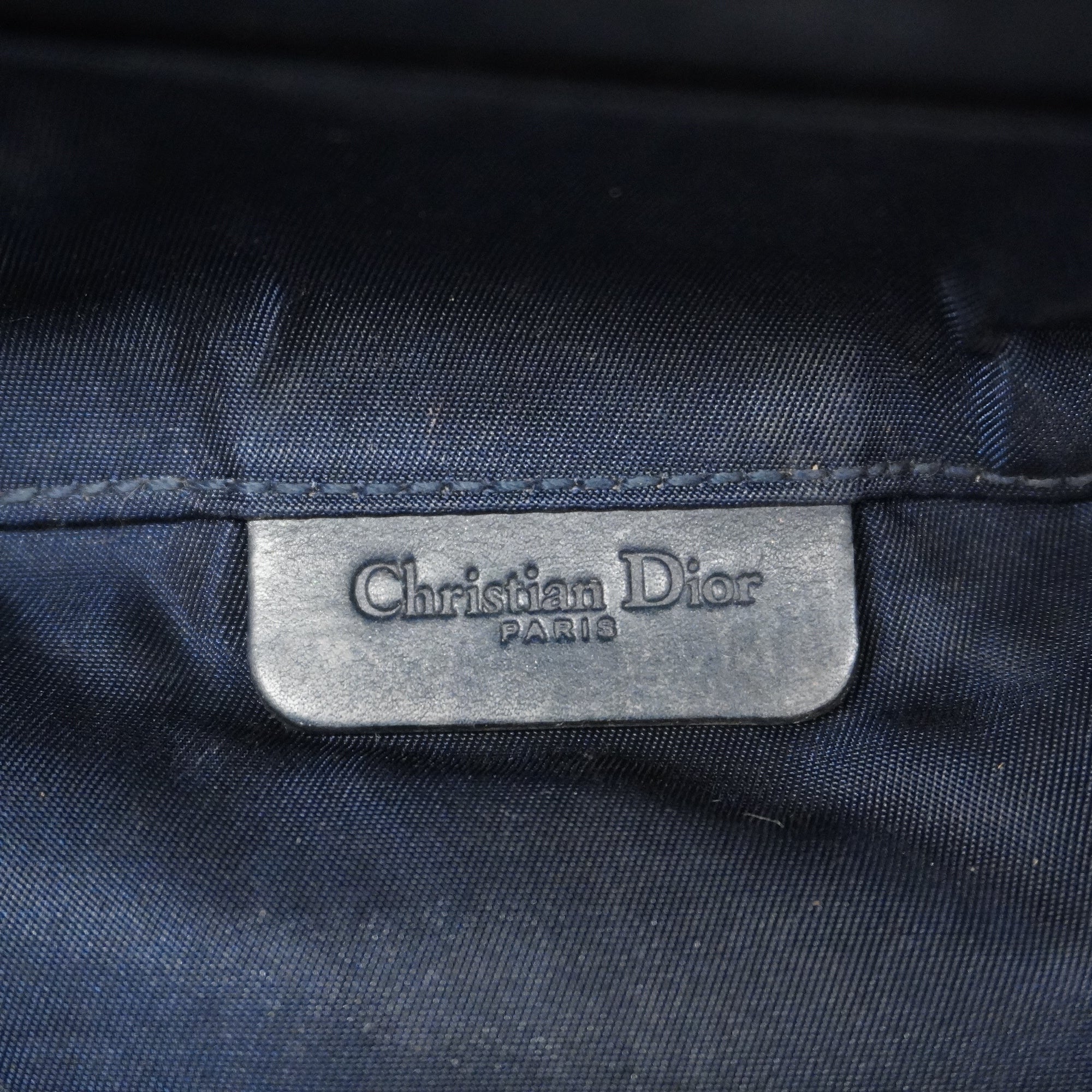 CHRISTIAN DIORAuth  Trotter Saddle Pouch Women's Canvas Pouch Navy
