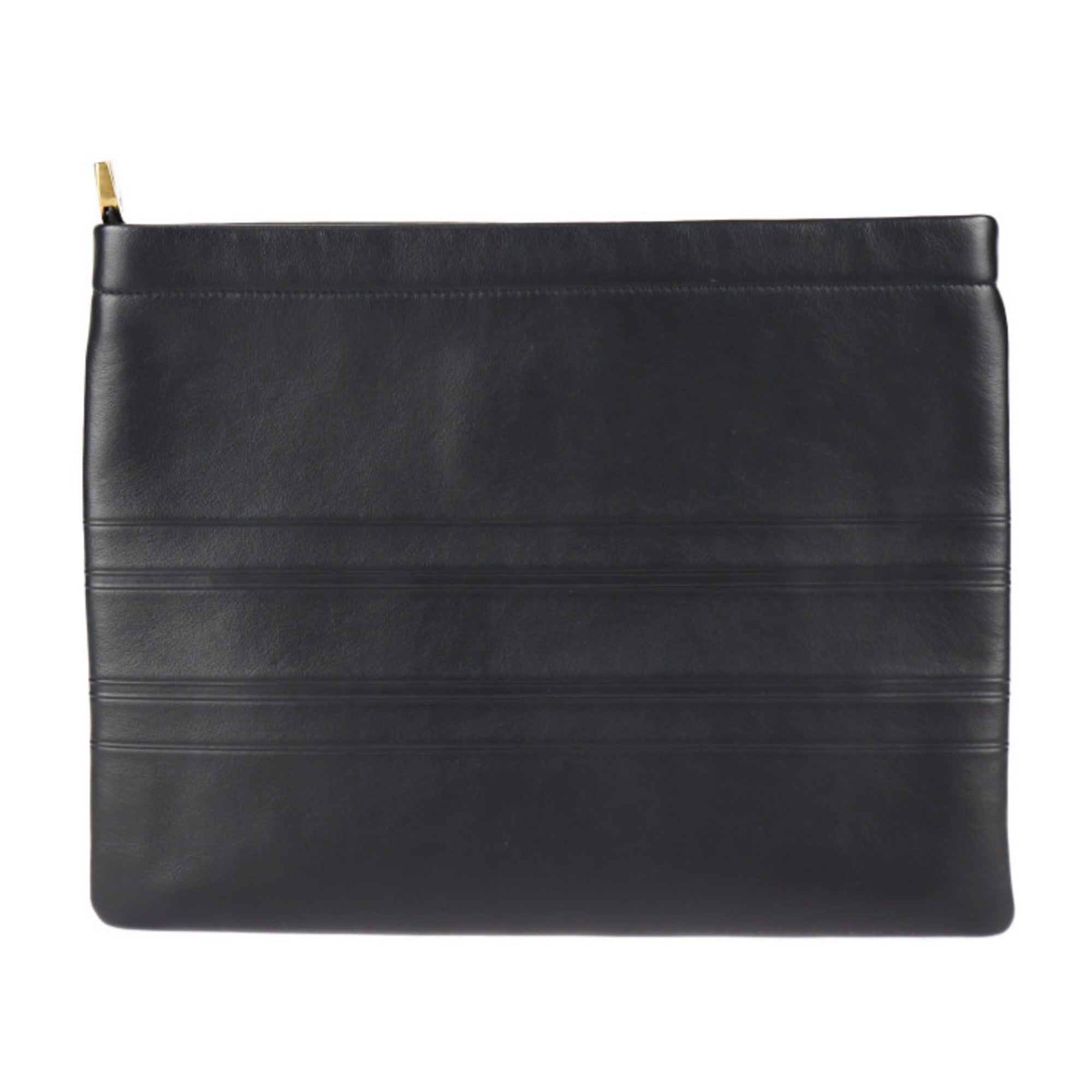 CHRISTIAN DIOR clutch bag 19S5543CGSB leather black gold metal fittings
