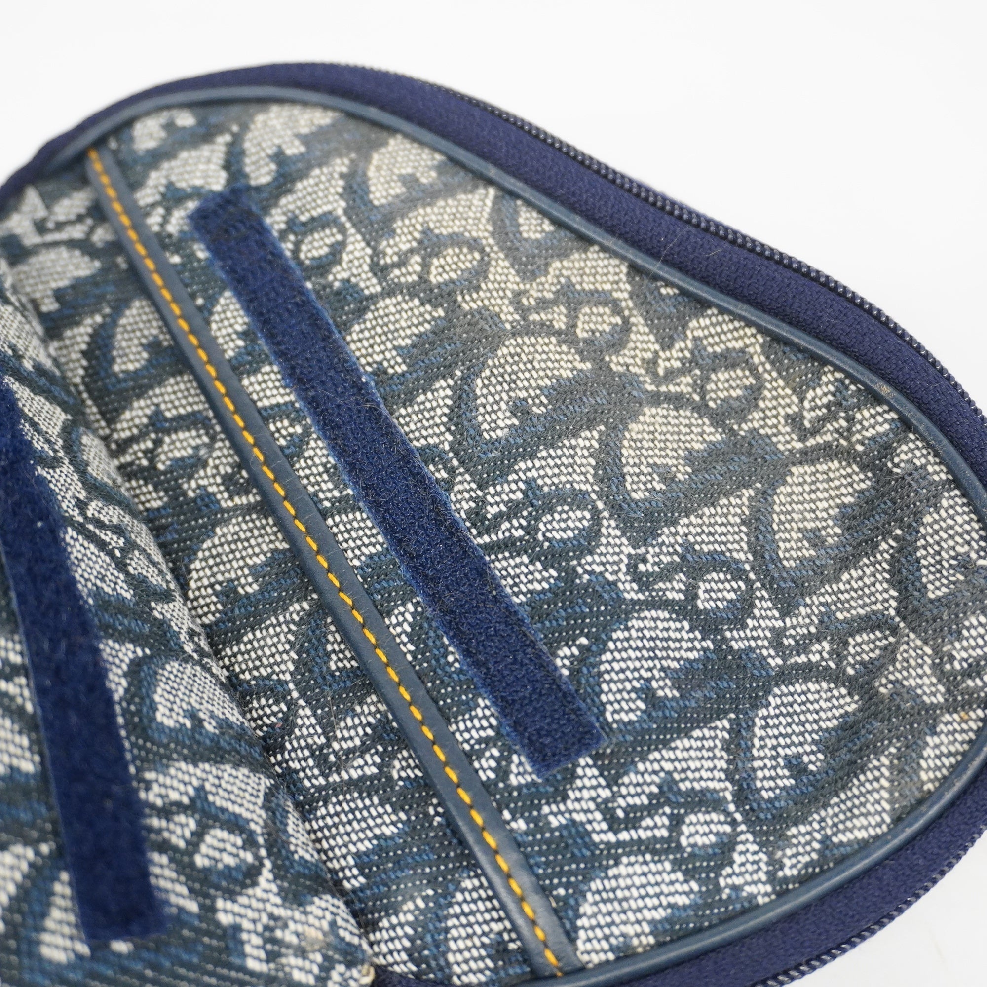 CHRISTIAN DIORAuth  Trotter Saddle Pouch Women's Canvas Pouch Navy
