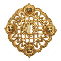 CHRISTIAN DIOR Crest Logo Brooch Gold Large Women's Accessories