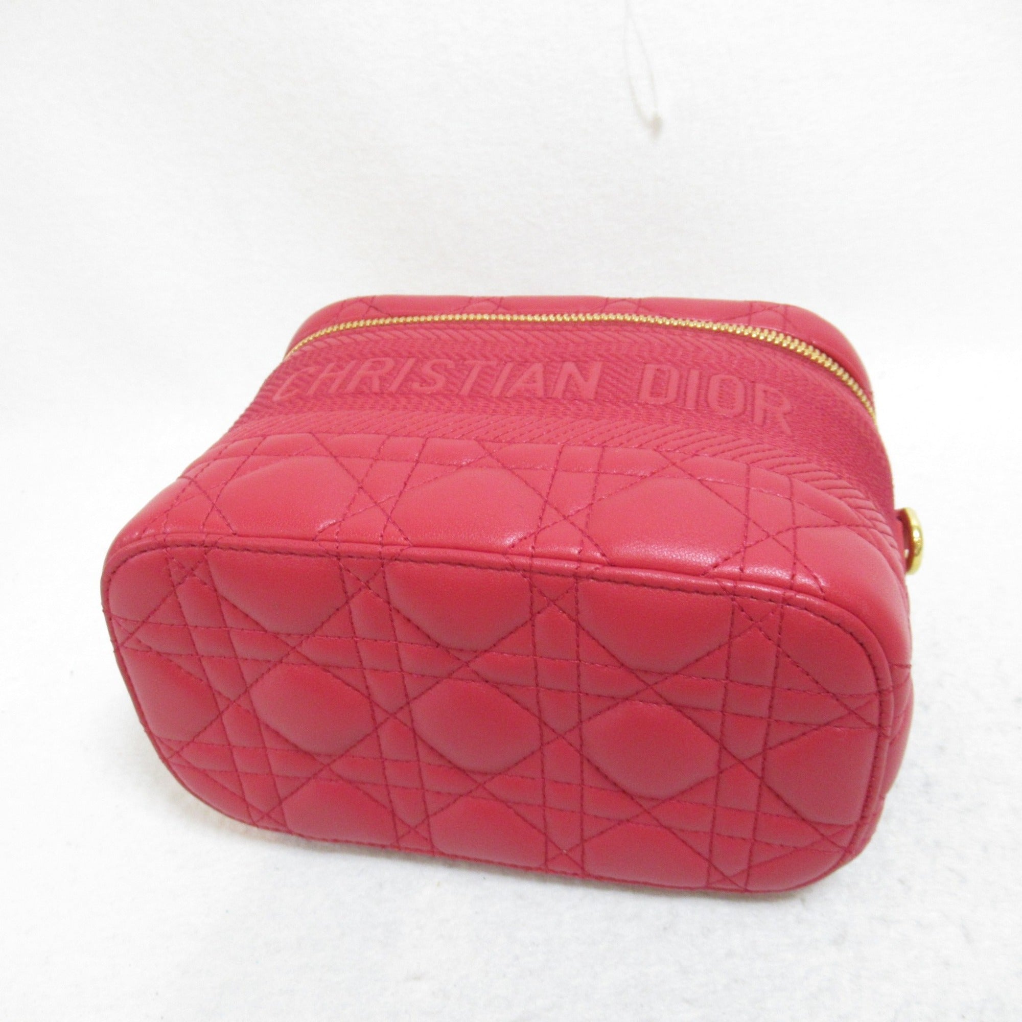 Dior Vanity Shoulder Bag Red Lambskin [sheep leather] S5488UNTR