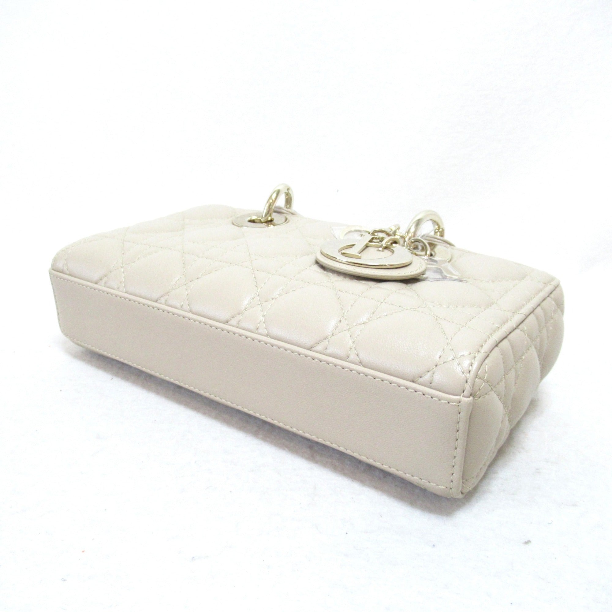 Dior D-JOY Lady Dior handbag Beige leather
