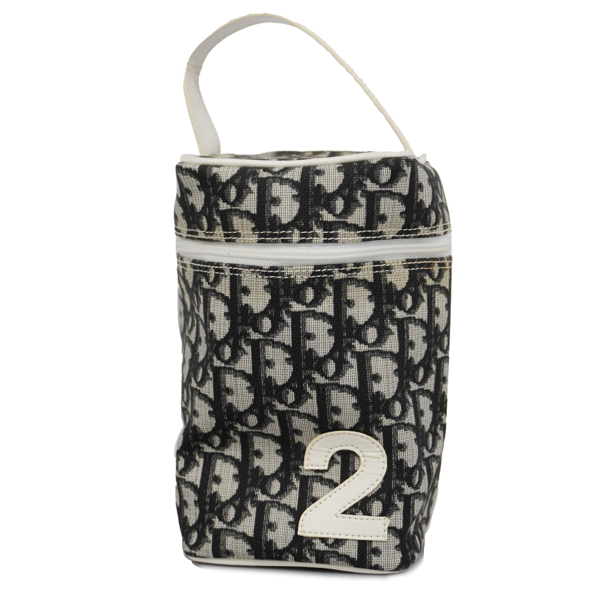 CHRISTIAN DIORAuth  Trotter Vanity Bag Women's PVC Vanity Bag Black,White