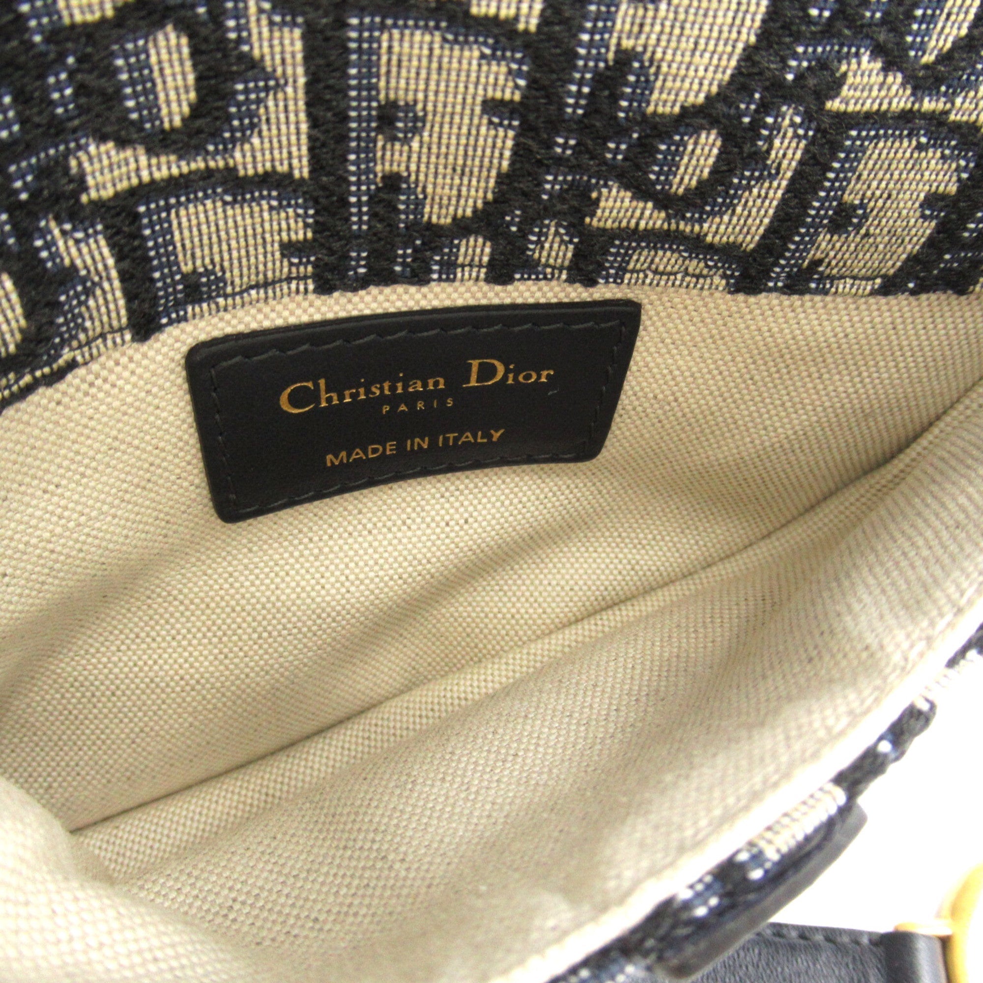 Dior Mini saddle bag Navy canvas