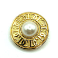 CHRISTIAN DIOR fake pearl brooch gold ladies