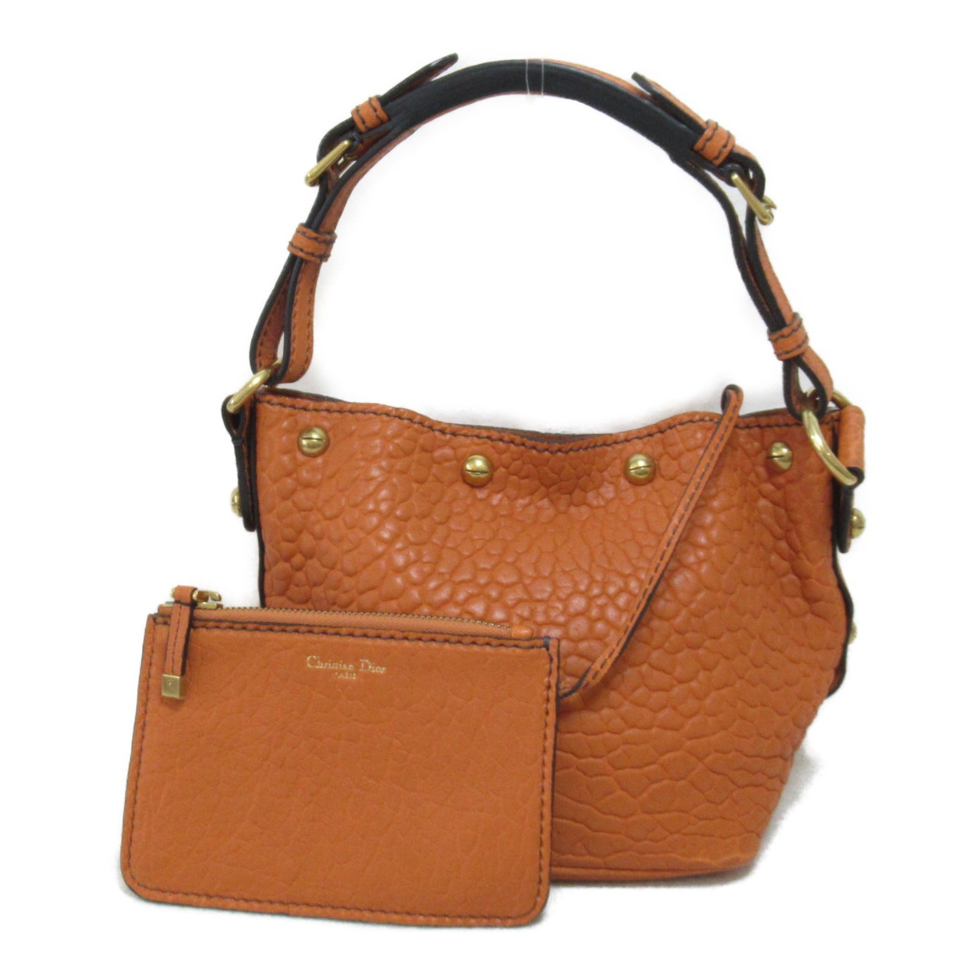 Dior One Shoulder Bag Orange leather