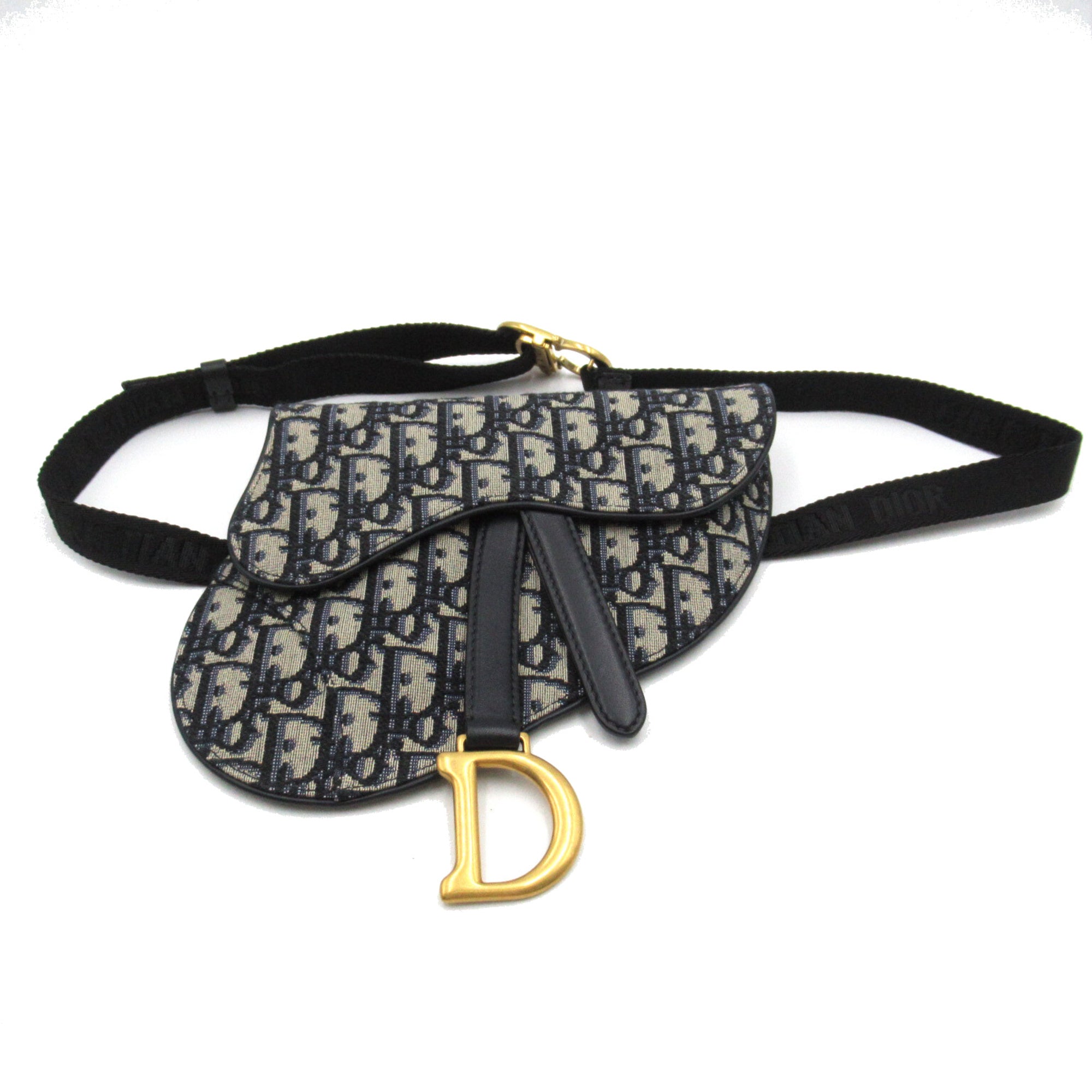 Dior Mini saddle bag Navy canvas