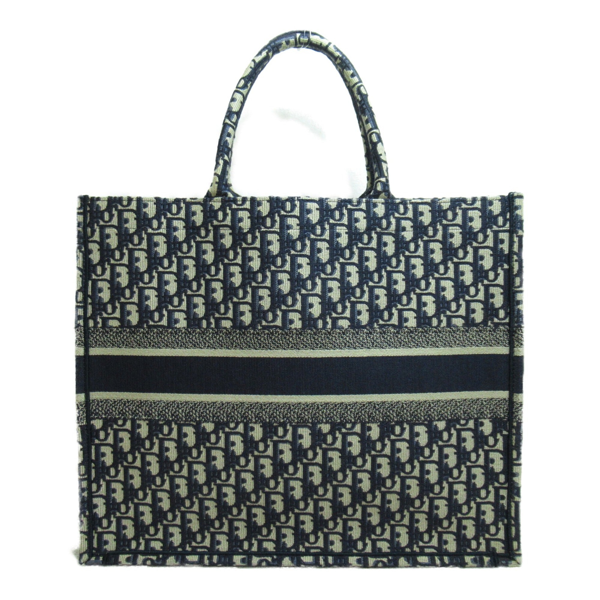 Dior Book Tote Large Shoulder Bag Navy canvas oblique canvas M1286ZRIW