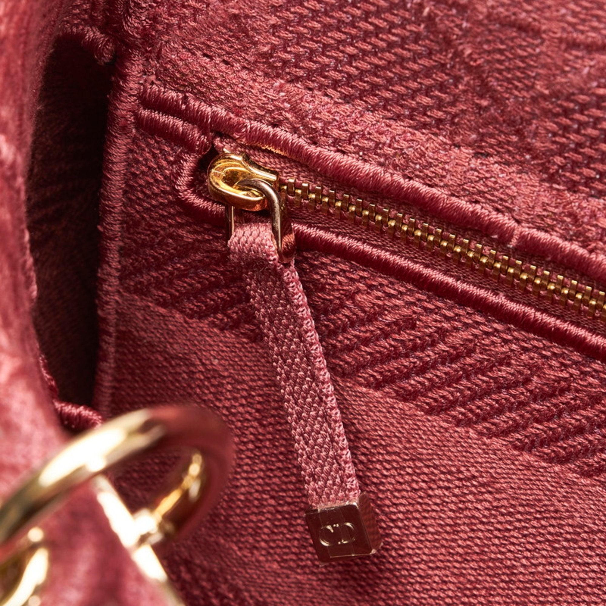 CHRISTIAN DIOR Dior Canage Lady Delight Handbag Shoulder Bag Pink Canvas Ladies