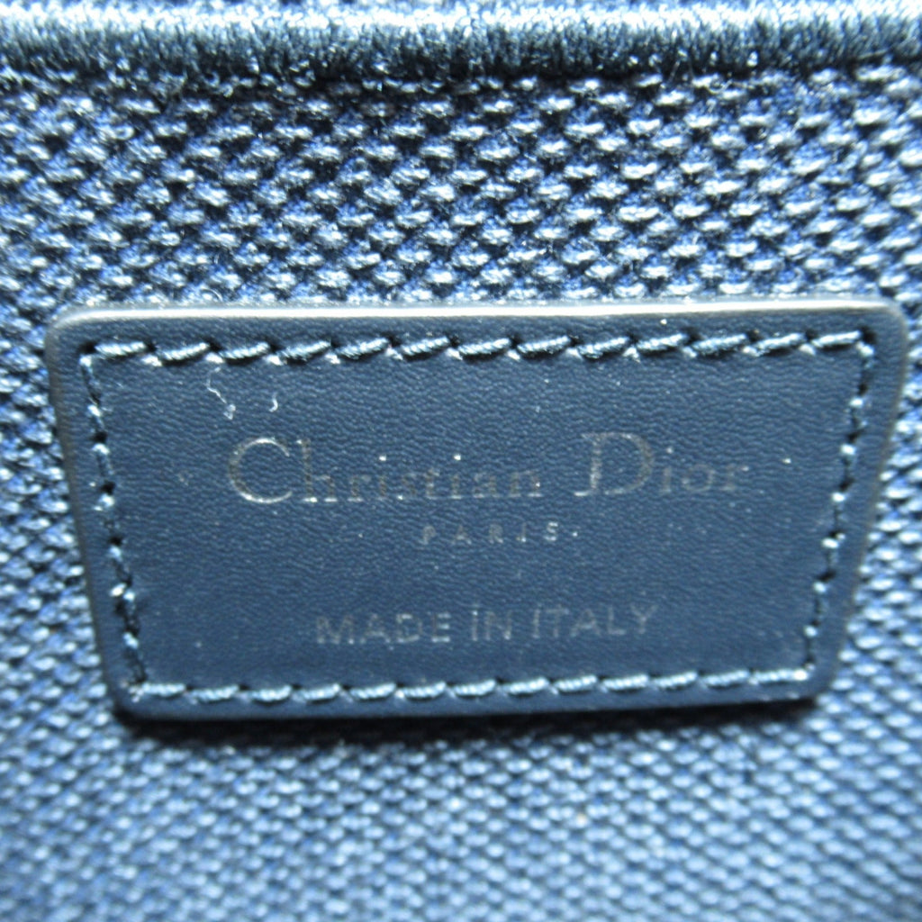 Dior 2way vanity bag Navy White canvas