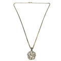 CHRISTIAN DIOR Rhinestone Metal Gunmetal Necklace