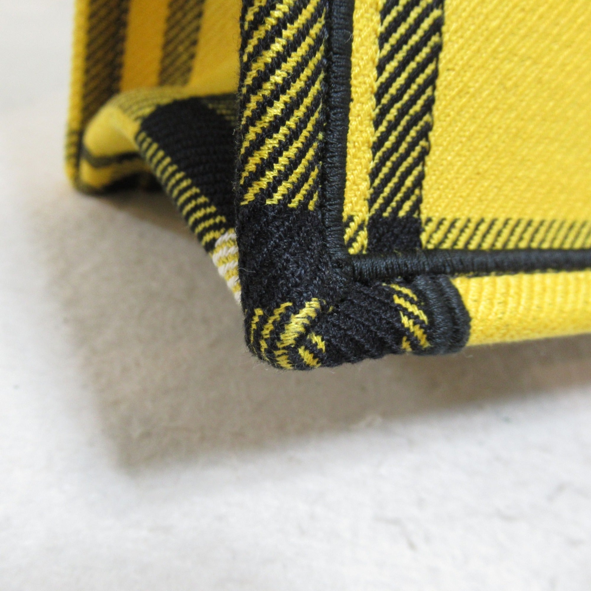 Dior Book Tote Bag Small Yellow Black canvas