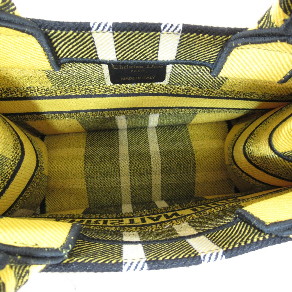 Dior Book Tote Bag Small Yellow Black canvas