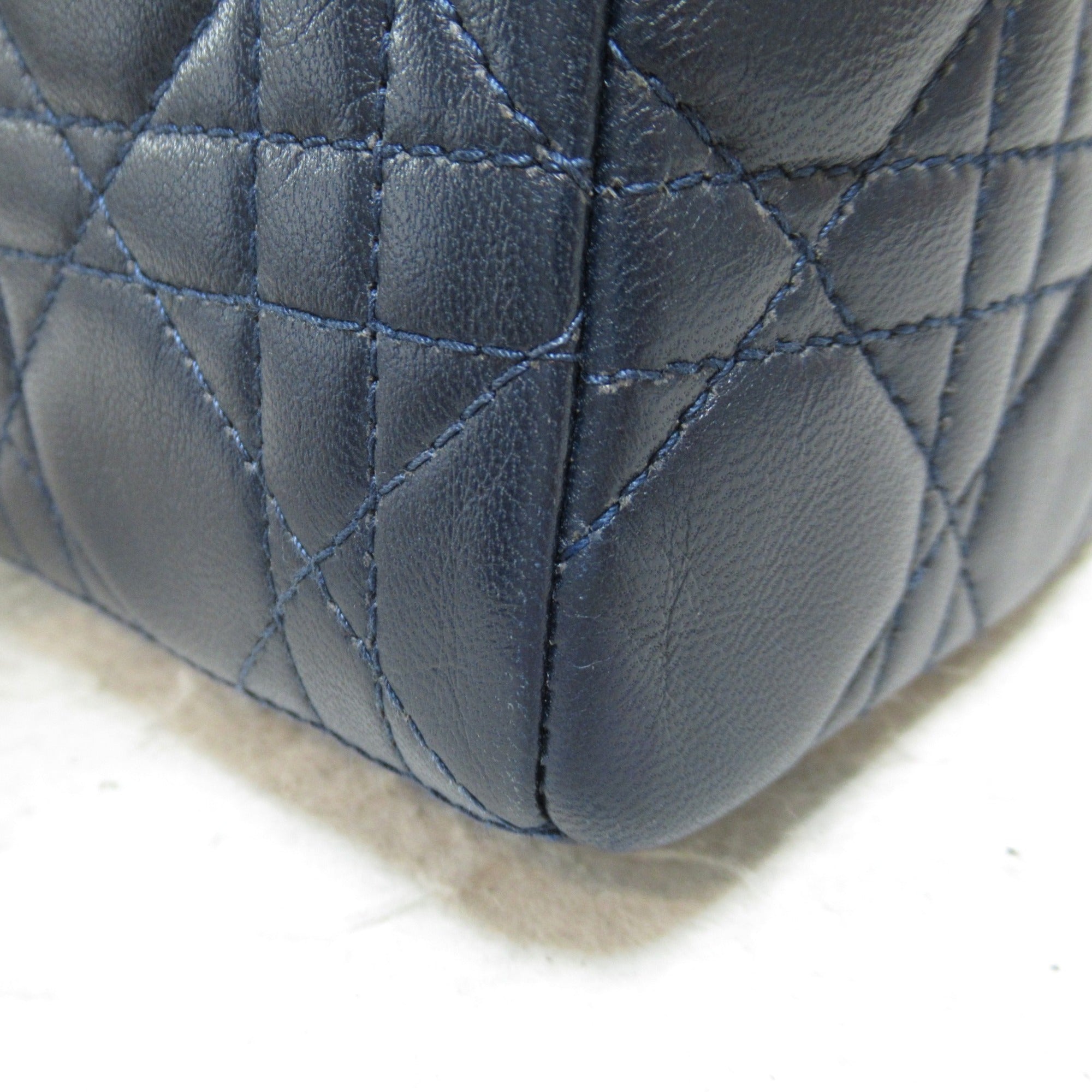 Dior lady dior handbag Navy Lambskin [sheep leather]