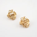 CHRISTIAN DIOR/ Logo Earrings Gold Women's