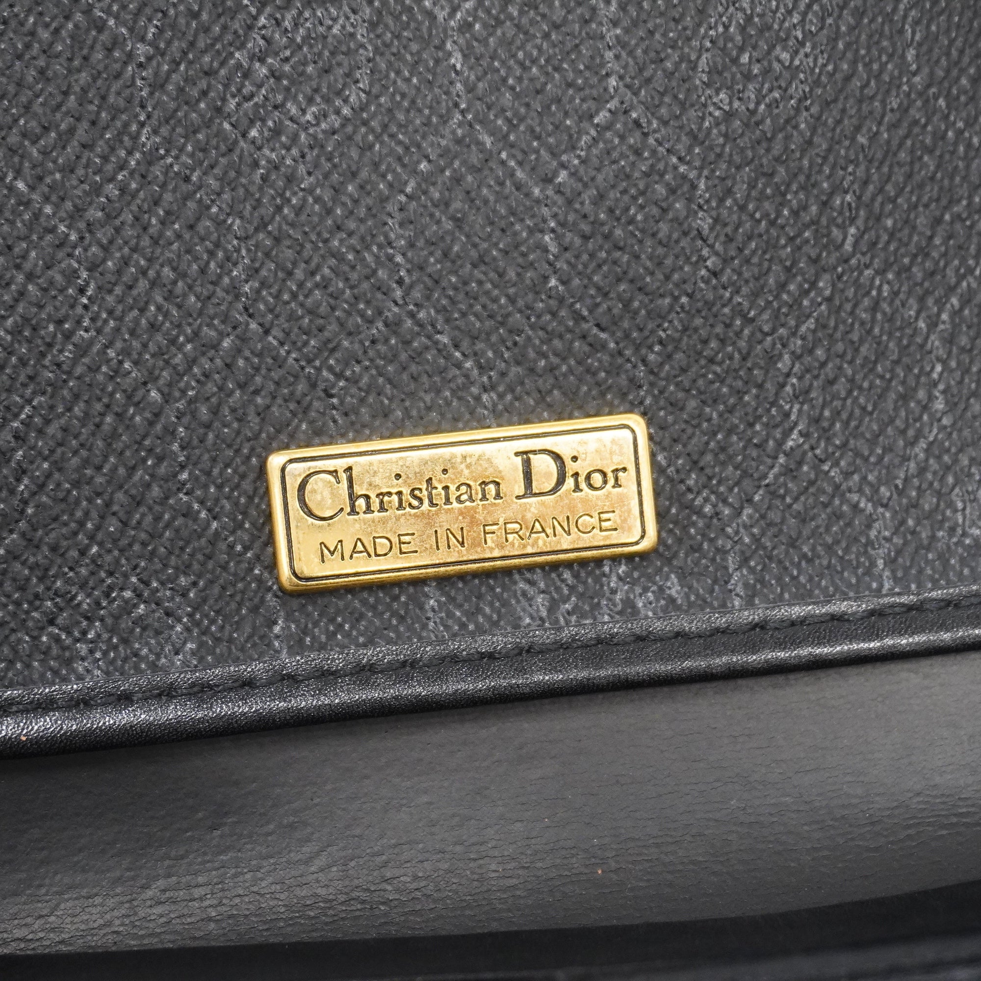 CHRISTIAN DIORAuth  Honeycomb Women's PVC,Leather Shoulder Bag Black