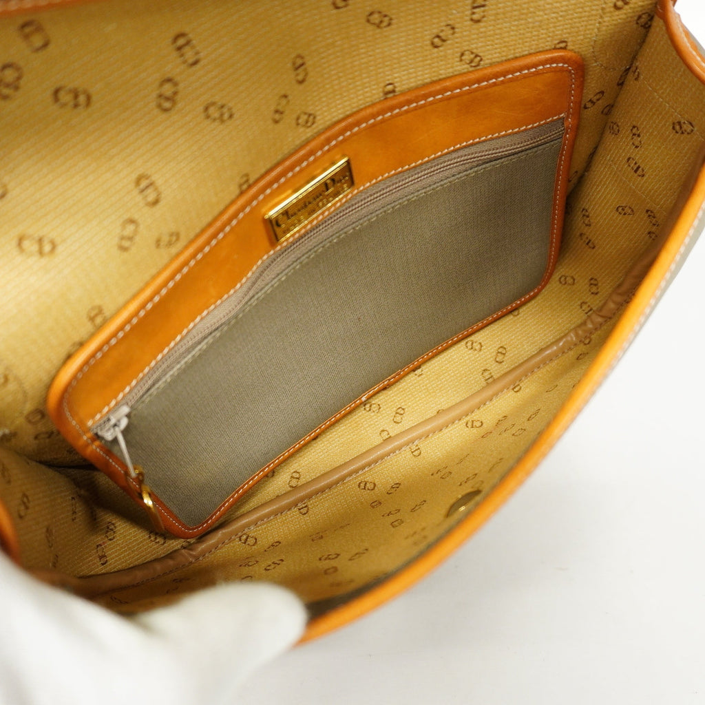 CHRISTIAN DIORAuth  Honeycomb Women's PVC Shoulder Bag Brown,Gray