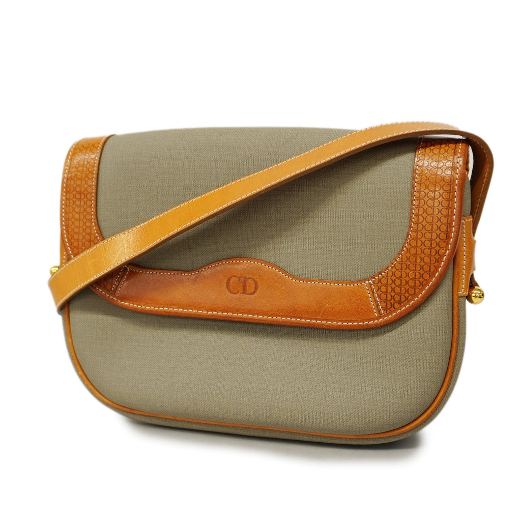 CHRISTIAN DIORAuth  Honeycomb Women's PVC Shoulder Bag Brown,Gray