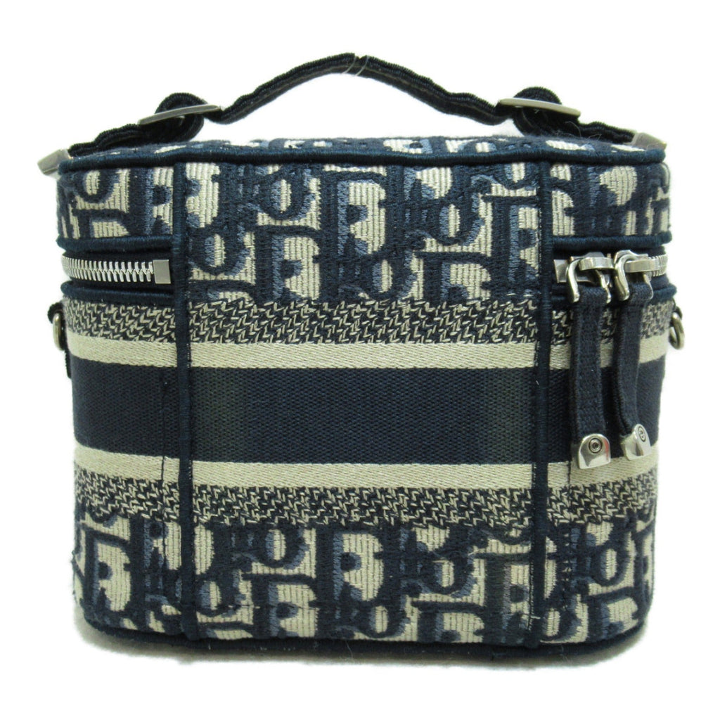 Dior 2way vanity bag Navy White canvas