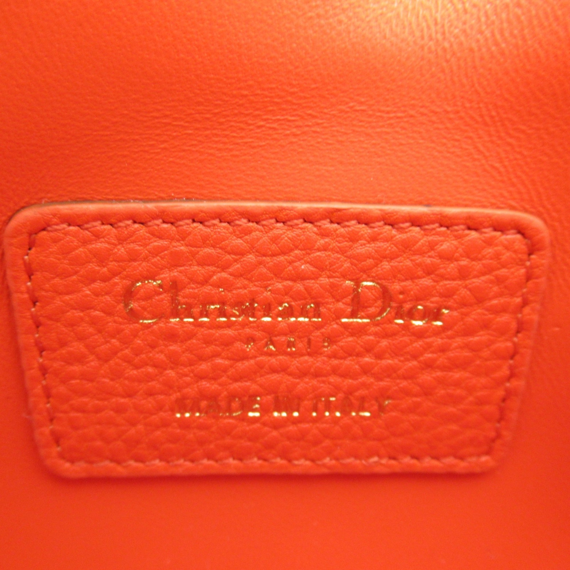 Dior card micro bag Orange leather S2022UWHC37O
