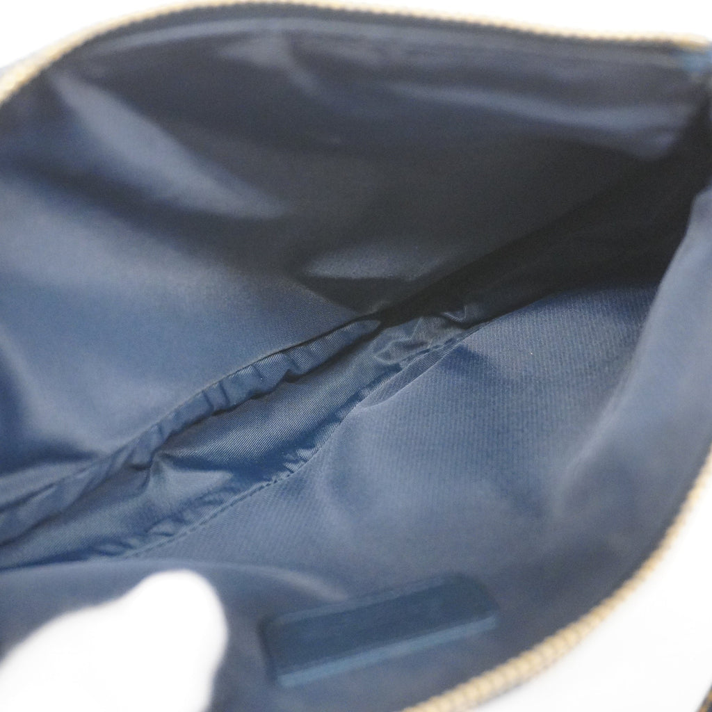 CHRISTIAN DIORAuth  Trotter Handbag Women's Canvas,Leather Navy