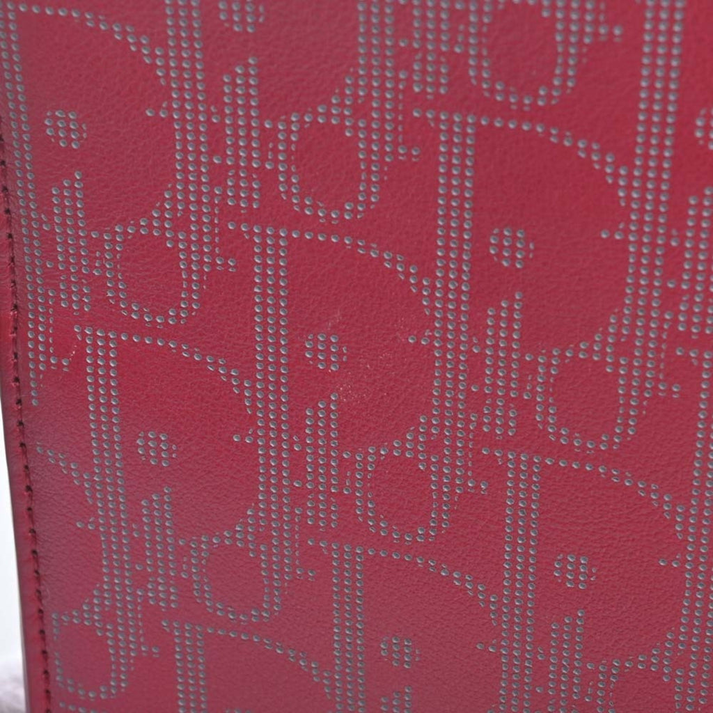 CHRISTIAN DIOR Oblique Leather World Tour Messenger Bag Shoulder Red Women's